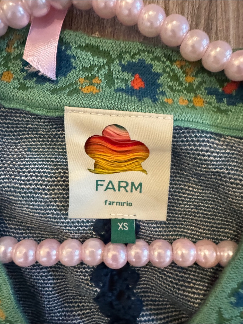 NWOT Farm Rio OFF WHITE MANOELA BUTTON KNIT CARDIGAN Size XS - Picture 11 of 12